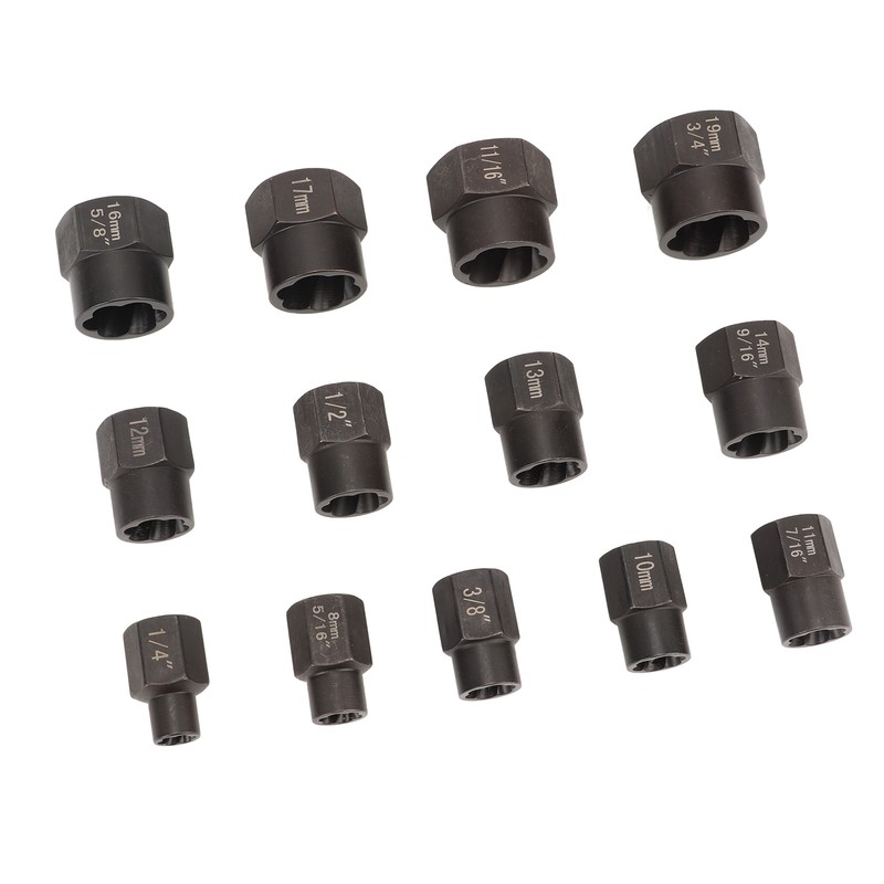 13pcs Stud Nut Remover Set Professional Chromium Molybdenum Steel Damaged
