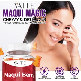 Maqui Berry Gummies 500mg – Antioxidant-Rich Vegan Supplement, Plant-Based Superfood Chewables for Daily Balance, 60 Easy to Take Servings, Non-GMO, Gluten & Soy Free, for Men & Women