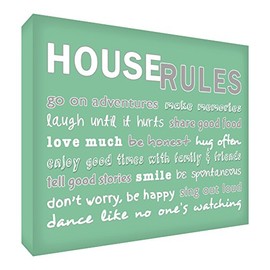 Feel Good Art Diamond Polished Glass Like Acrylic Token/Decor Block (21 x 14.8 x 2 cm, Large, Soft Green, House Rules)