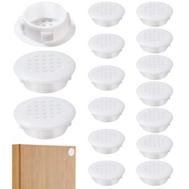 Round Ventilation Grilles 16 Pcs 30 mm White Plastic Louver Vents Enclosure Mesh Air Vent Shoe Cabinet Soffit Vents Grating Cover Ventilation of Cabinet, Wardrobe, Shoe Cupboard, Bookshelf