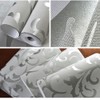 Q QIHANG Sliver Gray Victorian Damask Embossed Textured Non-Woven Material