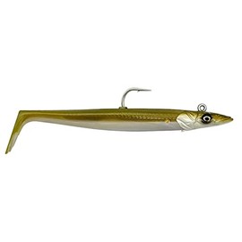 Savage Gear Sandeel V2-2 Rubber Fish + 1 Jig Head, Size/Weight/Colour: 15.5 cm/46 g/Khaki