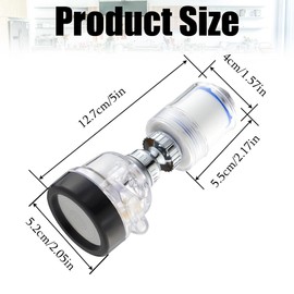 Faucet Water Filters Set 360 Degree Rotating Hard Water Filter Adjustable Splashproof Faucet Filter with 5 Pcs Filter Elements Water Purifier Chlorine Fluoride Heavy Metals for Kitchen Bathroom Sink
