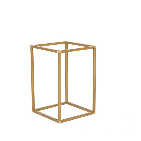 2 pcs 12-Inch Tall Gold Matte Metal Geometric Rectangular Stands