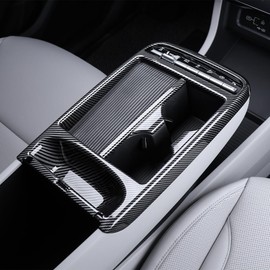 Cnaurda Center Console Gear Shift Panel Frame Cover Trim Car Console Panel Trims Cup Holder Frame Cover Compatible with Hyundai Tucson 2025 (Wood Grain Pattern)