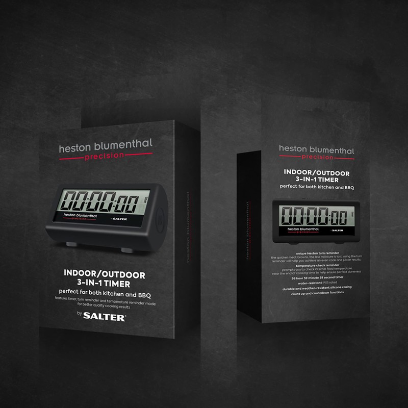 Heston Blumenthal Precision By Salter 357 HBBKXR 3-in-1 Kitchen Timer,