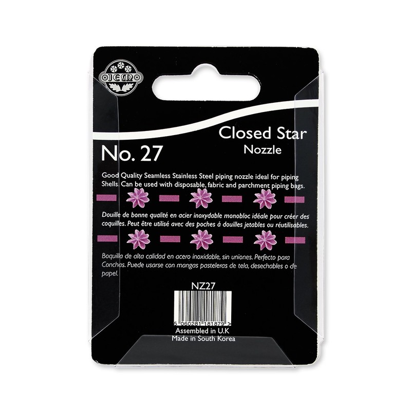 JEM Closed Star Piping Nozzle, Decorating Tip, no. 27