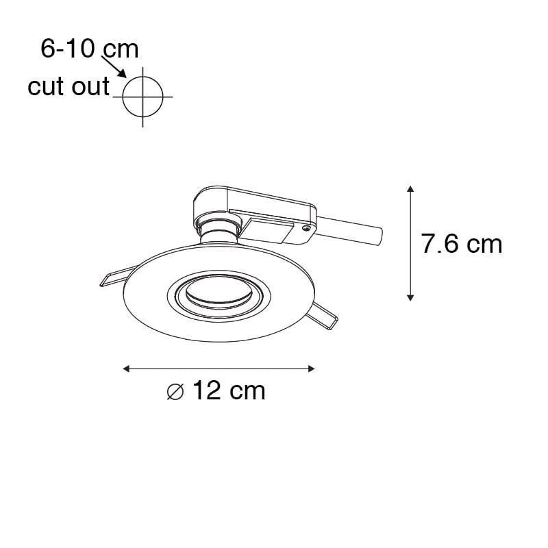 Qazqa - Modern Recessed Spotlight White 12 cm - Buco