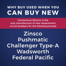 Connecticut Electric UBIZ15 Newly Manufactured Zinsco Q15 Replacement, One Pole 15 Amp Thick Series Circuit Breaker, Gray