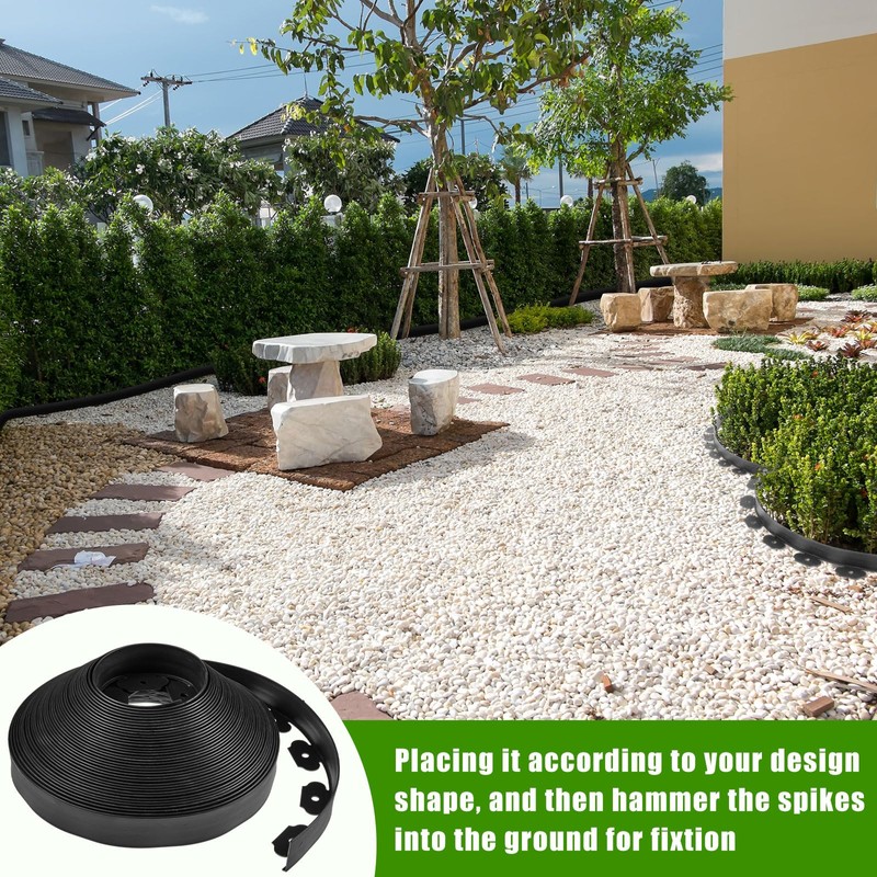 Sasylvia 2'' x 200' Landscape Edging Kit Edging Border Coil
