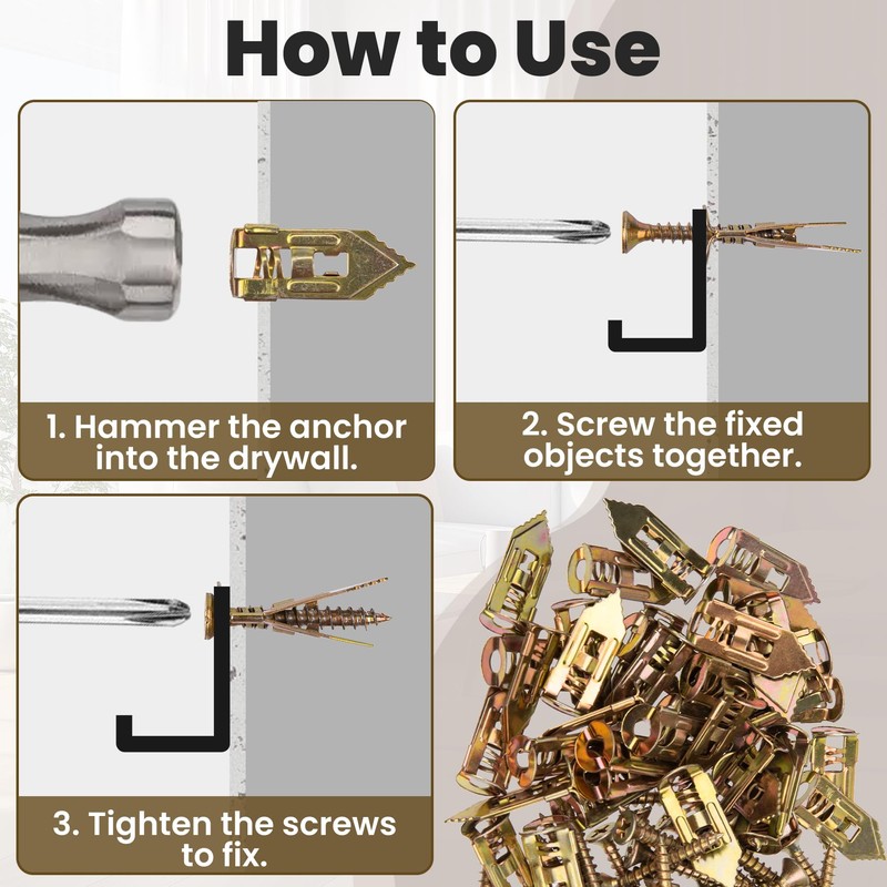 Pndeyo 80pcs Self-Drilling Drywall Anchors with Screws Kit, Heavy Duty