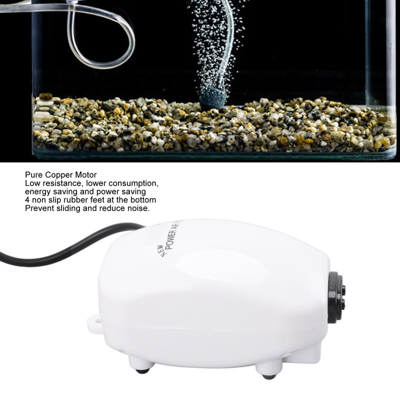 Fish Tank Oxygen Pump Ultra Quiet Powerful Dual Outlet Aquarium