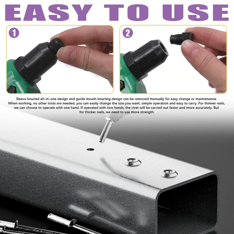 Swpeet 120 Pcs Rivets with 1Pcs Rivet Gun for Plastic,