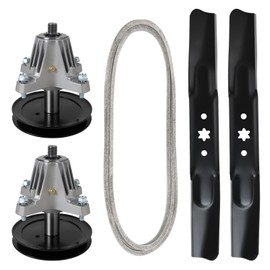 ranwin 42 Inch Mower Deck 618-06991 Spindle Rebuild Kit Compatible with MTD Columbia Troy Bilt LT4200 T1000 T1400 T1800, Included Spindles 918-06991, Blades 942-04308 942-04312, Belt 954-04060