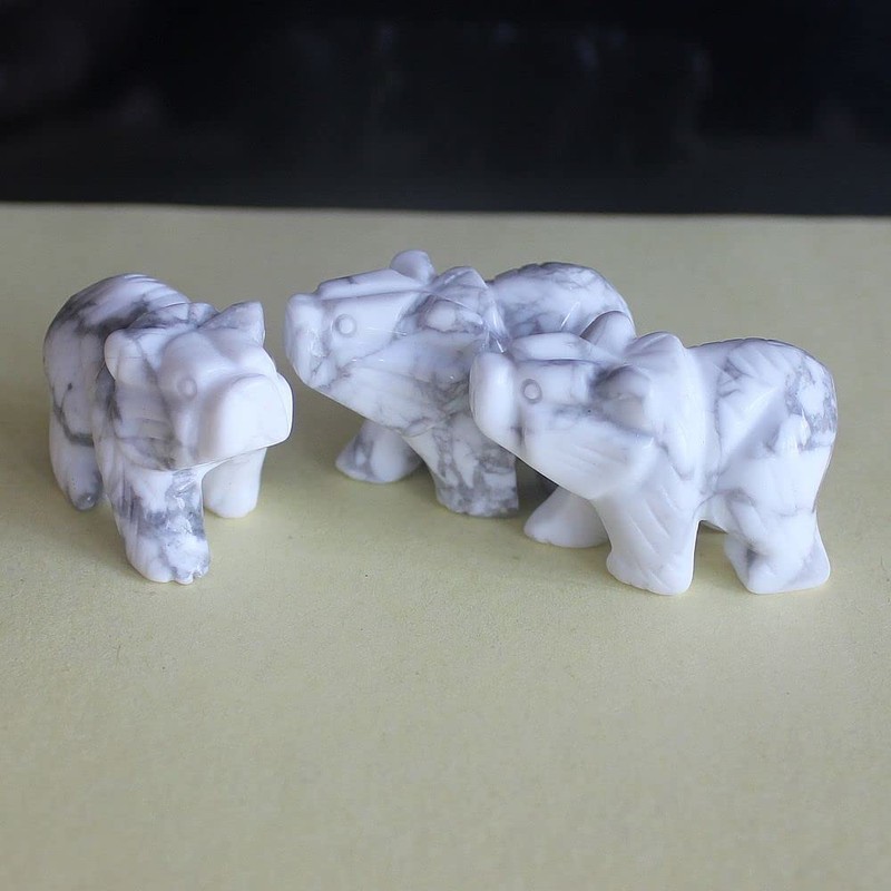 HLbshi Hand Carved Gemstone Crystal Bear Figurine Animal Statue Carving