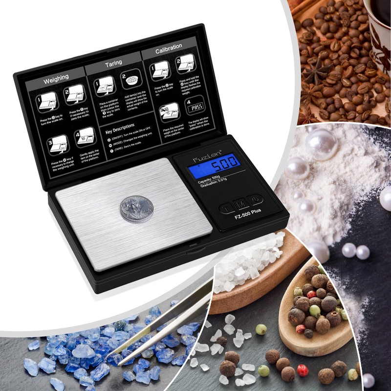 Fuzion Digital Pocket Gram Scale .01 Gram Accuracy, 500g Small
