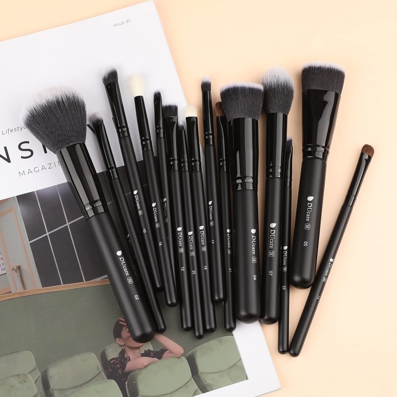 DUcare Makeup Brushes, Set of 15, Professional Makeup Brushes, Super