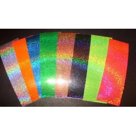 The Fishing Lure Tape Company 2" x 6" 3PK  Flasher & Spoon Holographic Super Fine Glitter Fishing Lure Tape - Florescent Yellow