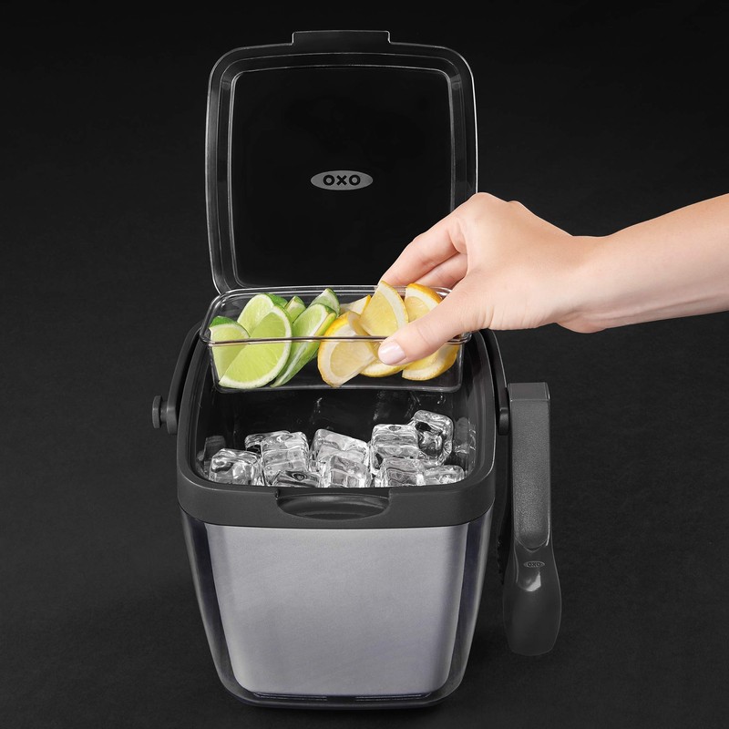 OXO Good Grips Double Wall Ice Bucket with Tongs and
