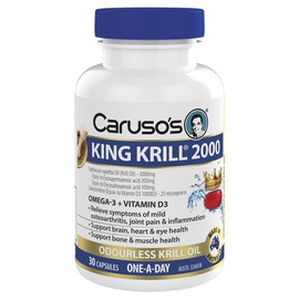 Caruso’s Natural Health Caruso's King Krill 2000mg + Vitamin D3 One A Day Cap X 30