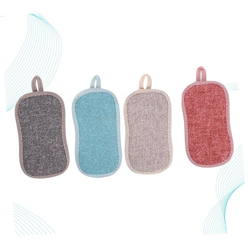 Outanaya Set of 4 Dishwashing Sponges Scrub Sponge Pads Dishcloth