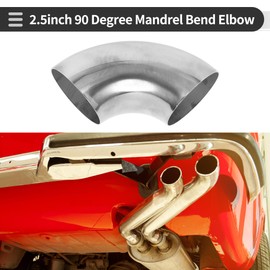 Motoforti 4 Pcs 90 Degree Mandrel Bend Elbow Car Exhaust Pipe Tubing Piping 2.5" Inch OD Thickness 1.5mm/16GA 63x152x1.5mm 201 Stainless Steel 4pcs