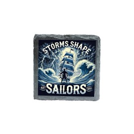 Storms Shape Sailors Artwork Slate Coaster Nautical Ocean Waves Sailing Design (slco-kf25-5867)