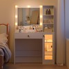 BORNOON Small Vanity Desk with Mirror and Lights, Makeup Vanity