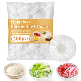 Homelove 200pcs Plastic Bowl Covers Food Cover Dish Covers, Reusable Elastic Stretch Fresh Keeping Bags, Kitchen Dining Plate Bread Proofing Food Storage Covers, Universal Kitchen Plastic Wrap