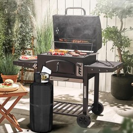 Orqihod 20 lb Propane Tank Cover with 600D Heavy Duty Oxford Cloth Waterproof Gas Tank Cover with Adjustable Buckle, Top Opening for Easy Valve Access, Black