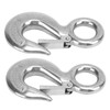 2pcs 1.5 Tons Eye Slip Hook with Safety Latch Stainless