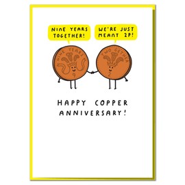 Happy Copper Anniversary! Funny 9th Wedding Anniversary Card