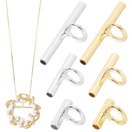 DC,CLISENCE 6pcs Pin to Pendant Converters, 3 Sizes Gold/Silver Brooch Pin Necklace Adapter for Women, Brass Brooch Pendant DIY Converters for Crafts, Jewelry Making - 8 mm, 13 mm, 20 mm