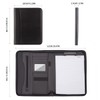 Leathario Portfolio Organizer, A4 Padfolio Folder with Notepad, Leather Zipper