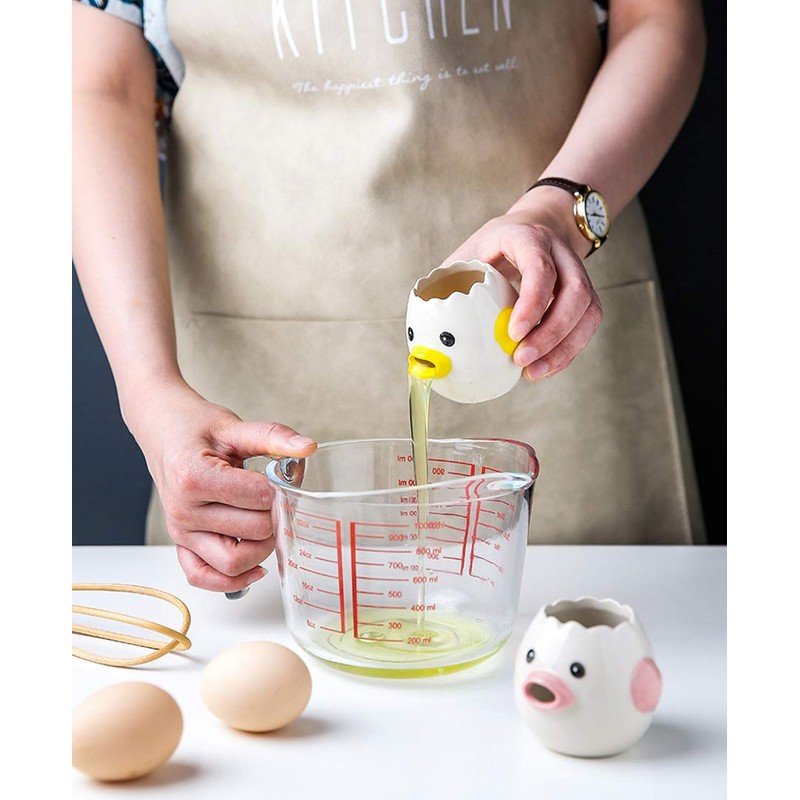 Egg Separator, Ceramic Egg Yolk Egg White Separator, Portable Kitchen