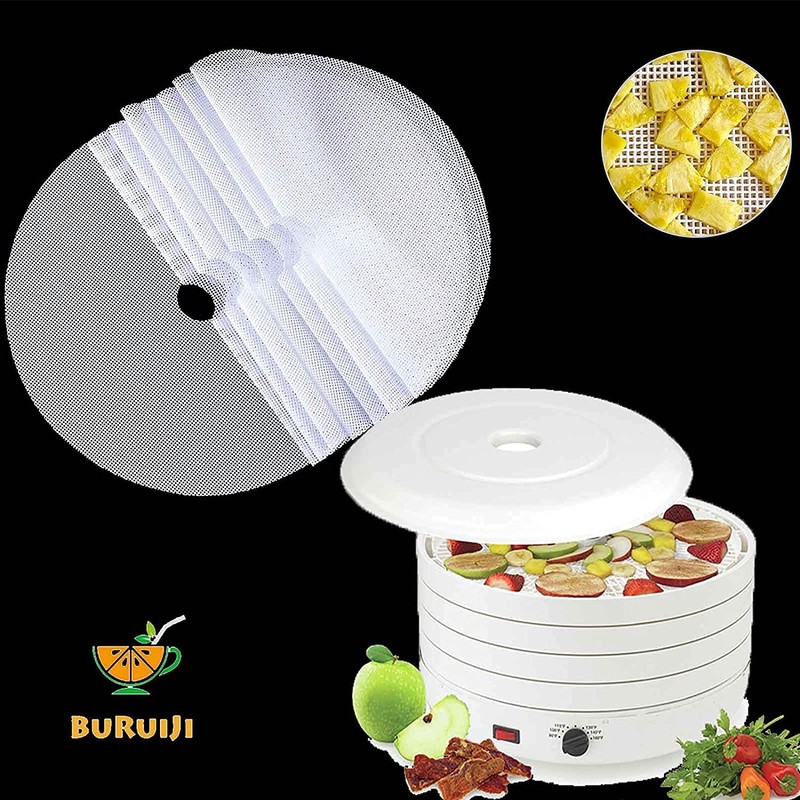 8pcs Round Silicone Dehydrator Sheets,13in Non-stick Fruit Dehydrator Mats,Reusable Steamer