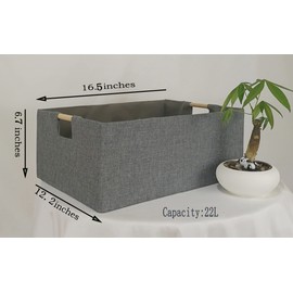 YIQIAOHUI ??? Storage Bin for Shelves Rectangle Closet Baskets Foldable Toy Box with Handles and Sturdy Cardboard for Nursery Home Office Car Dormroom(Grey)