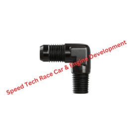 Goodridge AN822-04DBK -4 AN x 1/4 NPT 90 Degree Fit Adapter, Black @ Speed T