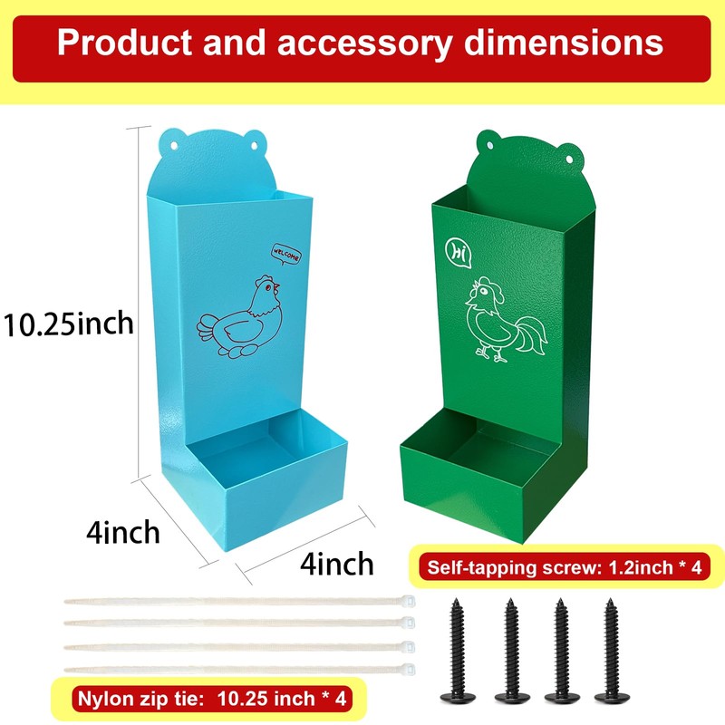 Chicken Oyster Shell Feeder and Automatic Gravity Chicken Feeder Combo