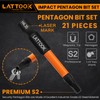 Impact Pentagon Bit Set, LATTOOK 21-Pieces Metric 5 Sided Tamper