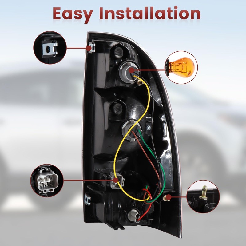 CONLLCON LED Tail Lights Assembly Compatible with 2005-2015 Tacoma, Rear