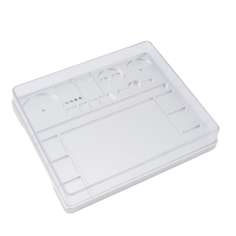 Watch Movement Repair Box Aluminum Alloy Storage Tray with Acrylic