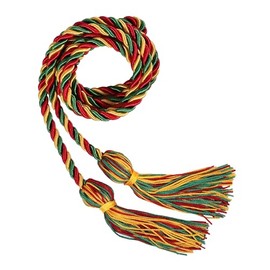 Intertwined Graduation Honor Cords (Red/Gold/Kelly Green)