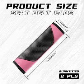 ongfuwu 2PCS Car Seat Belt Cover Pad, Soft Carbon Fiber Leather Seatbelt Shoulder Protector for a More Comfortable Driving, Universal Safety Belt Strap Cover to Protect Your Neck (Pink)