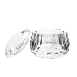 DONOUCLS Crystal Candy Dish, Nut Bowl with Lid 3.5" x 3.1" Decorative Crystal Bowl&Jar for Home Wedding Table, Comes With Gift Box
