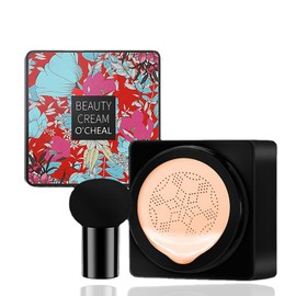 MTUVKGT Mushroom Head Air Cushion CC Cream Foundation, Moisturising BB Cream, Waterproof Flawless Foundation Full Coverage, Natural Concealer, Even Skin Tone, Face Makeup (02)