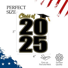 Best Die Cut Congratulations Class of 2025 Graduation Auto Decal Bumper Sticker Vinyl Decal for Car Truck Van RV SUV Window Laptop