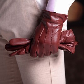 Harssidanzar Leather Gloves For Mens Comfort Cashmere Lined Gloves GMUK006,Cognac,Size XXL