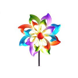 Formano Colourful Windmill Flower 122 x 30 cm Garden Stake Wind Chime Garden Decoration Flower Stake