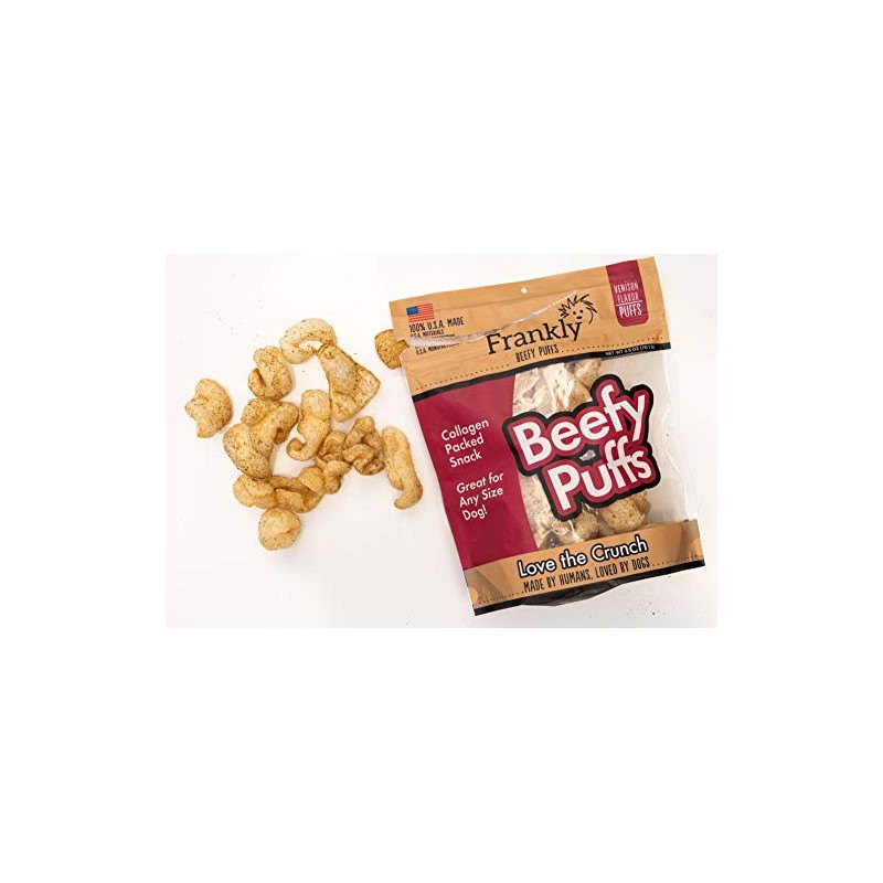 Frankly Venison Beefy Puffs 100 percentUSA Made Collagen Packed Snack